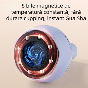 Perie electrică de încălzire a meridianelor pentru uz casnic, dispozitiv multifuncțional pentru cupping și scraping, reîncărcabil, 36–40°C, viteză variabilă continuă, model Bb-005, ABS