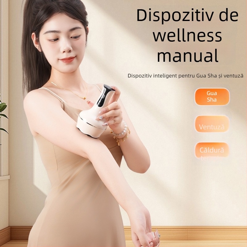 Perie electrică de încălzire a meridianelor pentru uz casnic, dispozitiv multifuncțional pentru cupping și scraping, reîncărcabil, 36–40°C, viteză variabilă continuă, model Bb-005, ABS