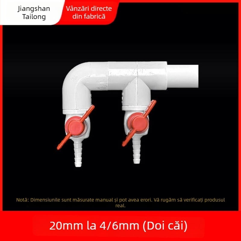 Ventil diverter pentru distribuția oxigenului în acvariu, material rășină, origine Zhejiang, marcă Colorful plastic