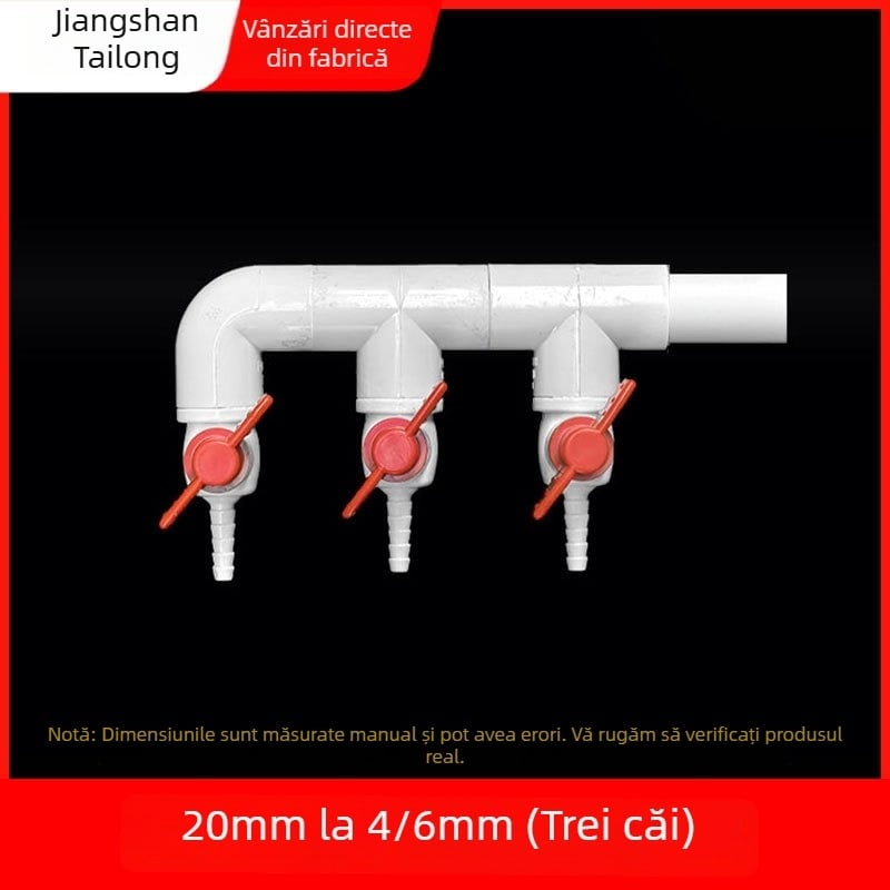 Ventil diverter pentru distribuția oxigenului în acvariu, material rășină, origine Zhejiang, marcă Colorful plastic