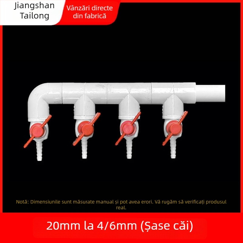 Ventil diverter pentru distribuția oxigenului în acvariu, material rășină, origine Zhejiang, marcă Colorful plastic