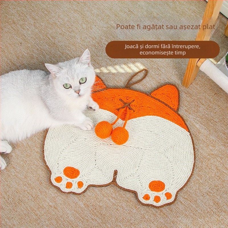 Zgârietor pentru pisici din sisal pentru perete – stil drăguț, rezistent la uzură, economisește spațiul, jucărie pentru pisici