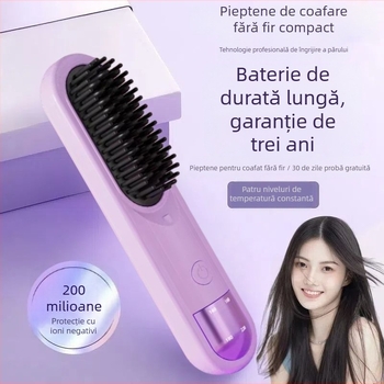 Fier de păr wireless, dual pentru netezire și ondulare, cu ioni negativi, anti-arși, reîncărcabil, controlul temperaturii în 4 niveluri