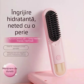 Fier de păr wireless, dual pentru netezire și ondulare, cu ioni negativi, anti-arși, reîncărcabil, controlul temperaturii în 4 niveluri