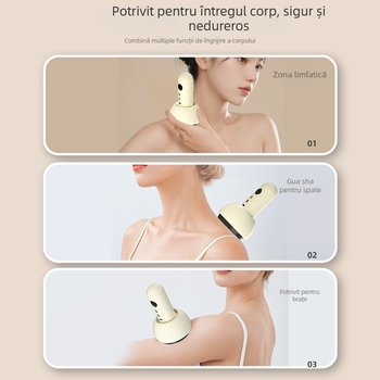 Dispozitiv electric de masaj cu încălzire și aspirație cu vid, portabil, control prin buton, model BG-02, carcasă ABS, baterie 1200mAh