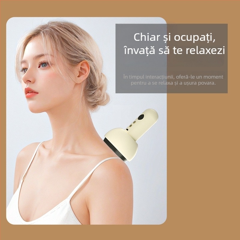 Dispozitiv electric de masaj cu încălzire și aspirație cu vid, portabil, control prin buton, model BG-02, carcasă ABS, baterie 1200mAh