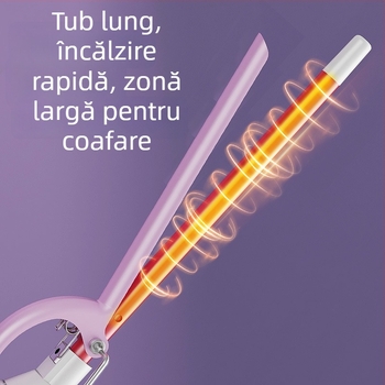 Ondulator de păr cu turmalină ceramică, diametru sub 15 mm, cablu AC, 35 W, 110–240 V, 15 trepte reglaj, Create rhyme