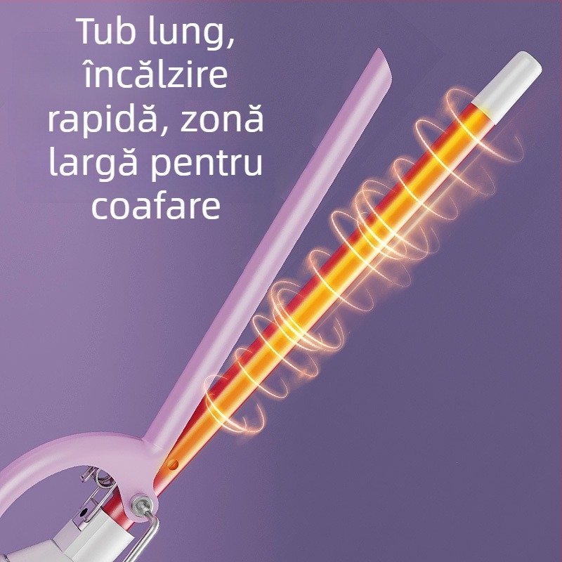 Ondulator de păr cu turmalină ceramică, diametru sub 15 mm, cablu AC, 35 W, 110–240 V, 15 trepte reglaj, Create rhyme
