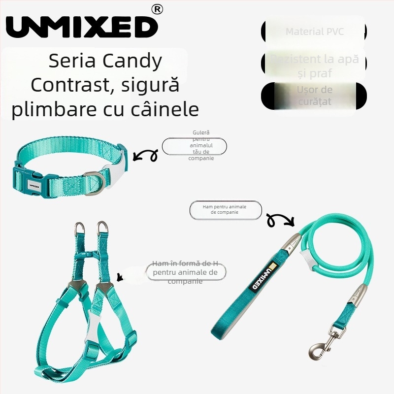 Set ham pentru câini cu lesă — poliester, UNMIXED, 24 buc.