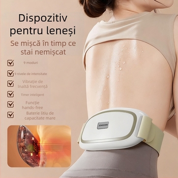 Masaj pentru abdomen, cu alimentare reîncărcabilă, curea de masaj cu 4 capete, masaj prin vibrații și încălzire prin compresie, control mecanic, transmisie variabilă continuă