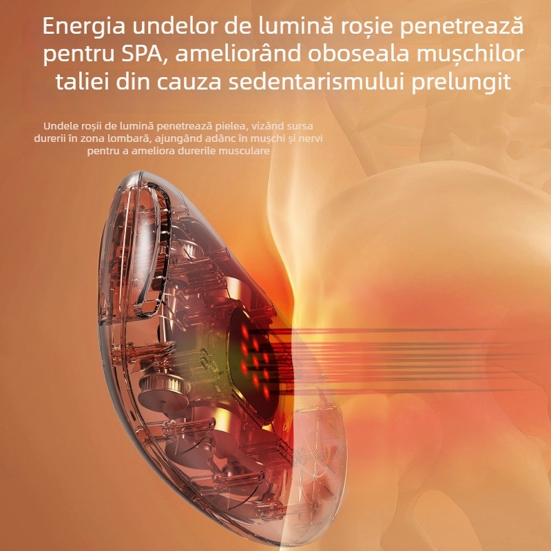 Masaj pentru abdomen, cu alimentare reîncărcabilă, curea de masaj cu 4 capete, masaj prin vibrații și încălzire prin compresie, control mecanic, transmisie variabilă continuă