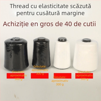 Ață de cusut din poliester 150D, 500 g, pentru textile de casă — fir pentru overlock și fir de tiv, cu elasticitate redusă și elastic