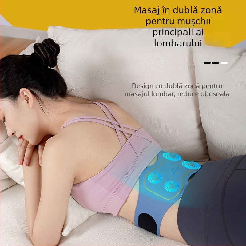 Centură electrică pentru masaj talie cu încălzire și vibrație, până la 4 capete de masaj, alimentare prin baterie, control de tip computer, intensitate reglabilă continuu