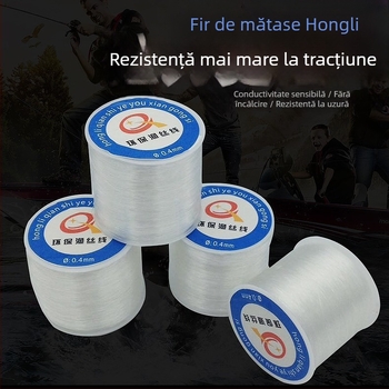 Fir de mărgele, nelastic, transparent, din poliester/ nylon, Hongli Fiber, potrivit pentru brățări, haine și textile pentru casă