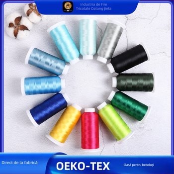 Ață pentru broderie 120D/2, poliester, certificat OEKO-TEX, pentru mașini de brodat computerizate