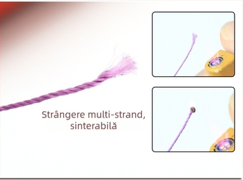 Ață de cusut cerată, multi-strand, rotundă, 0,55 mm, poliester, pentru textile de casă