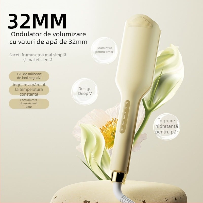 Moriyuki Ondulator de păr pentru rulouri în formă de ou – Ceramică turmalin, 85W, 220V, Sunet cu ioni negativi