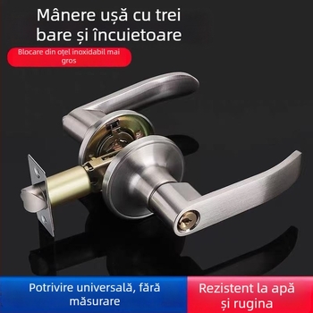 Asabi 680 Încuietoare mecanică pentru uși din lemn, cu mâner, aliaj de zinc