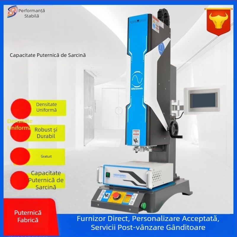 Mașină de sudură cu ultrasunete controlată servo pentru plastic, 15/20 kHz, 220V, acționare electrică, control electric și vibrație cu undă sonoră.