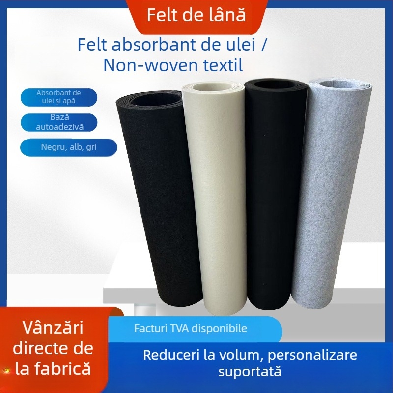 Fâșie de fetru cu spate adeziv, poliester, 200 g/m2, fâș nețesut cardat