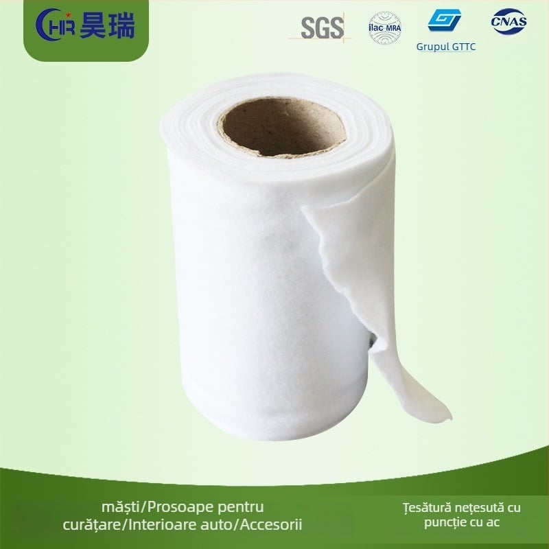 Țesătură nețesută cu ace (needle-punched) PET/vâscoză/PP, gramaj 50–200 g/m², carding, pentru textile medicale și igienice, căptușeli pentru îmbrăcăminte și textile de casă