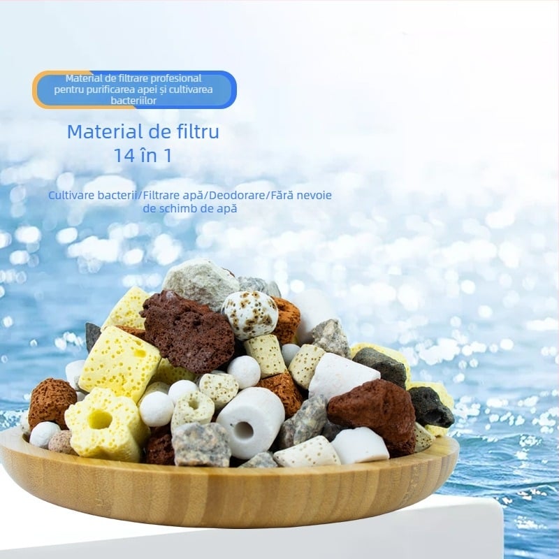 Medii de filtrare pentru acvariu – bile goale din cuarț, nano sfere pentru cultivarea bacteriilor nitrificatoare, material ceramic, 1000 g