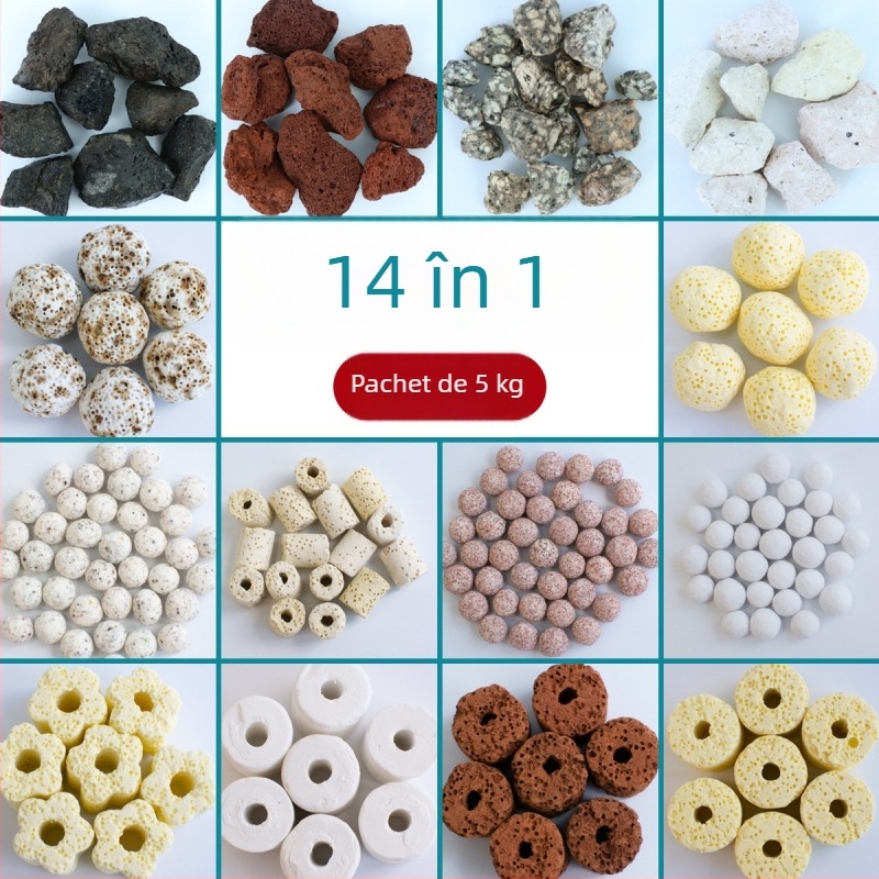 Medii de filtrare pentru acvariu – bile goale din cuarț, nano sfere pentru cultivarea bacteriilor nitrificatoare, material ceramic, 1000 g