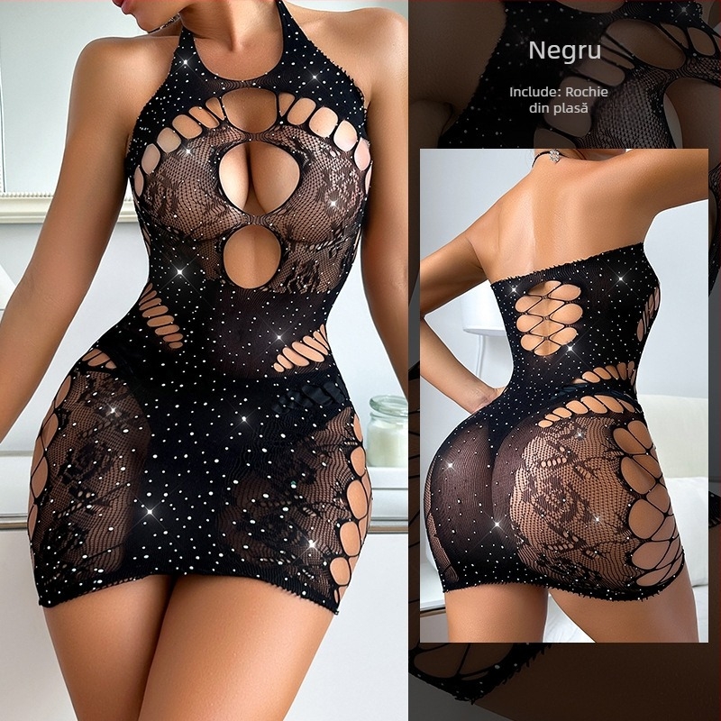 Rochie din plasă cu design transparent, 90–95% poliester, țesătură subțire 101–120 g/m², lansare iarna 2024, Dark Love Orange