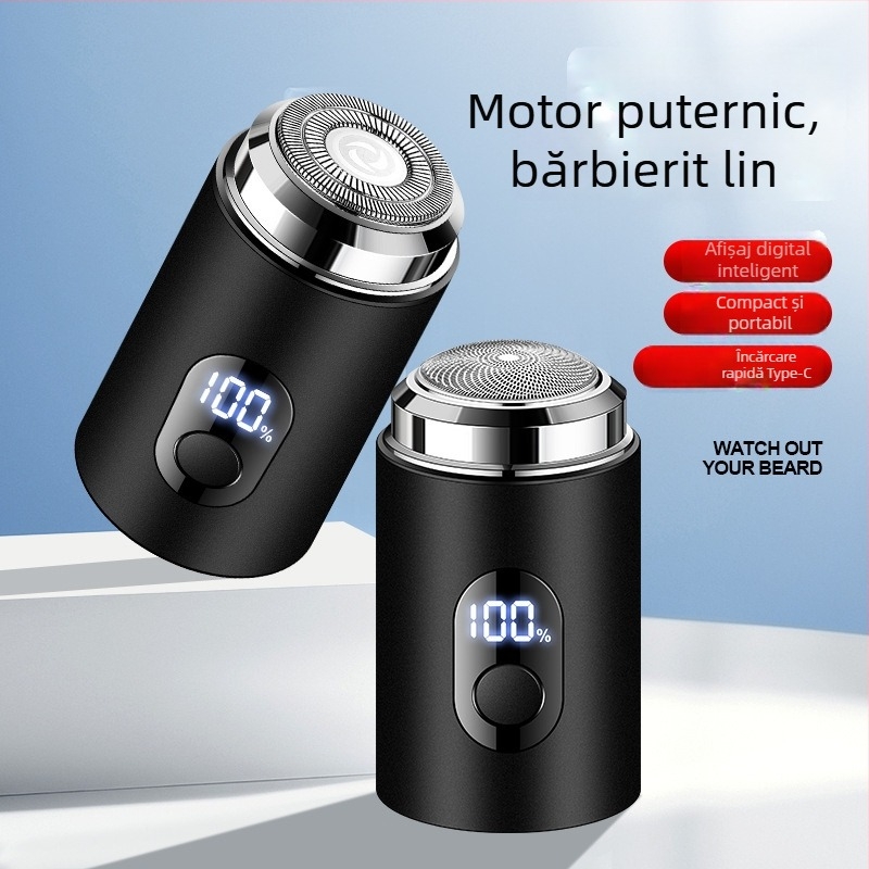 Mașină de ras electrică pentru bărbați cu afișaj LCD – cap rotativ, cap detașabil lavabil, baterie încorporată, autonomie 30–45 min, reîncărcabilă, motor cu perii