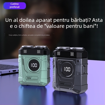 Aparat de ras electric cu design lavabil pentru întreg corpul, cap rotativ cu două lame, cap plutitor, afișaj LED, baterie încorporată, încărcare de 1 oră, pentru ras uscat