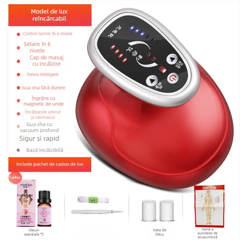 Masaj cu ventuze GS, alimentare USB, control cu buton, 4 trepte, corp din ABS