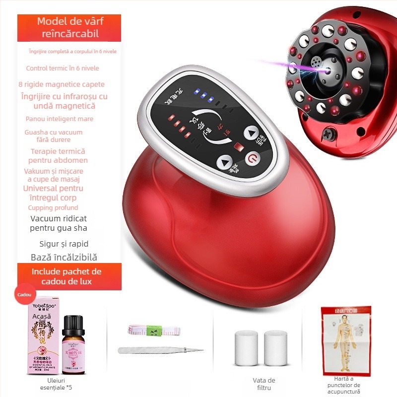 Masaj cu ventuze GS, alimentare USB, control cu buton, 4 trepte, corp din ABS