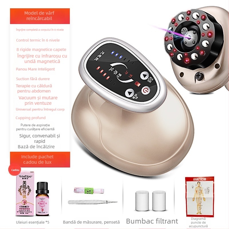 Masaj cu ventuze GS, alimentare USB, control cu buton, 4 trepte, corp din ABS