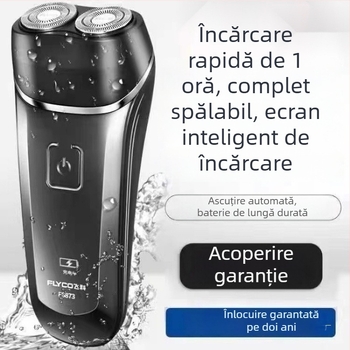 Aparat de ras cu cap dublu, complet lavabil, reîncărcabil, cu afișaj inteligent de încărcare