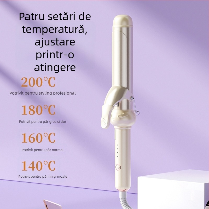 Ondulator de păr pentru valuri mari – răsucire spre interior/exterior, strat ceramic titan-turmalin, 15 trepte de temperatură, 25W, 220V
