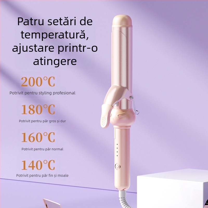 Ondulator de păr pentru valuri mari – răsucire spre interior/exterior, strat ceramic titan-turmalin, 15 trepte de temperatură, 25W, 220V
