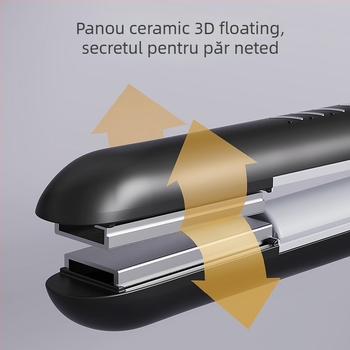 Fier de păr wireless, dual-funcțional: îndreptare și ondulare, încălzire din turmalin-ceramică, 15 trepte de temperatură, potrivit pentru păr ud și uscat
