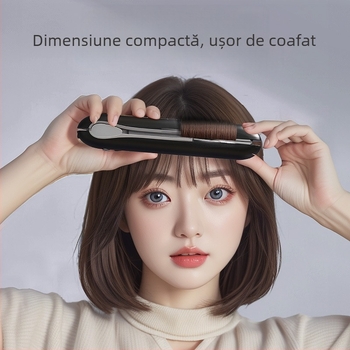 Fier de păr wireless, dual-funcțional: îndreptare și ondulare, încălzire din turmalin-ceramică, 15 trepte de temperatură, potrivit pentru păr ud și uscat
