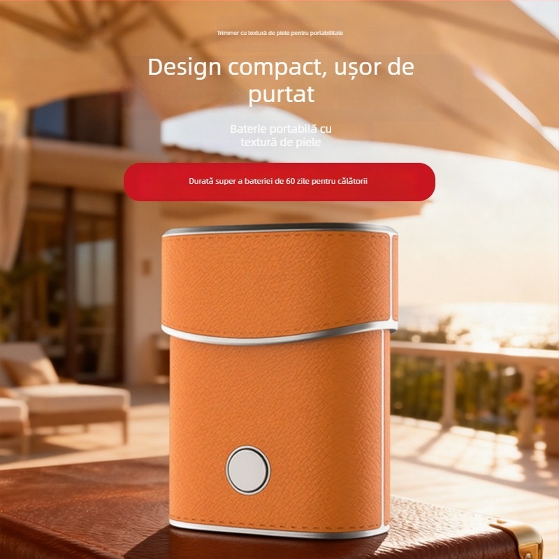 Mini aparat de ras electric cu motor brushless, cap rotativ cu 2 lame, încărcare USB, ras umed și uscat, autonomie baterie 1 oră.