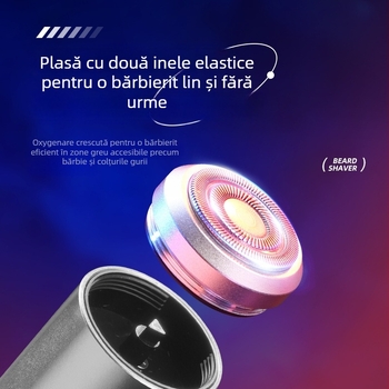 Aparat de ras electric cu cap de tăiere flotant, cap rotativ cu 1 lamă, motor cu peri, baterie încorporată 300–500 mAh, autonomie 30–45 minute