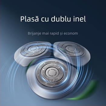 Aparat de ras electric S101 Xiao Mijia, cap rotativ cu 3 lame, baterie încorporată reîncărcabilă 300-500 mAh, autonomie până la 60 de minute, se poate spăla integral.