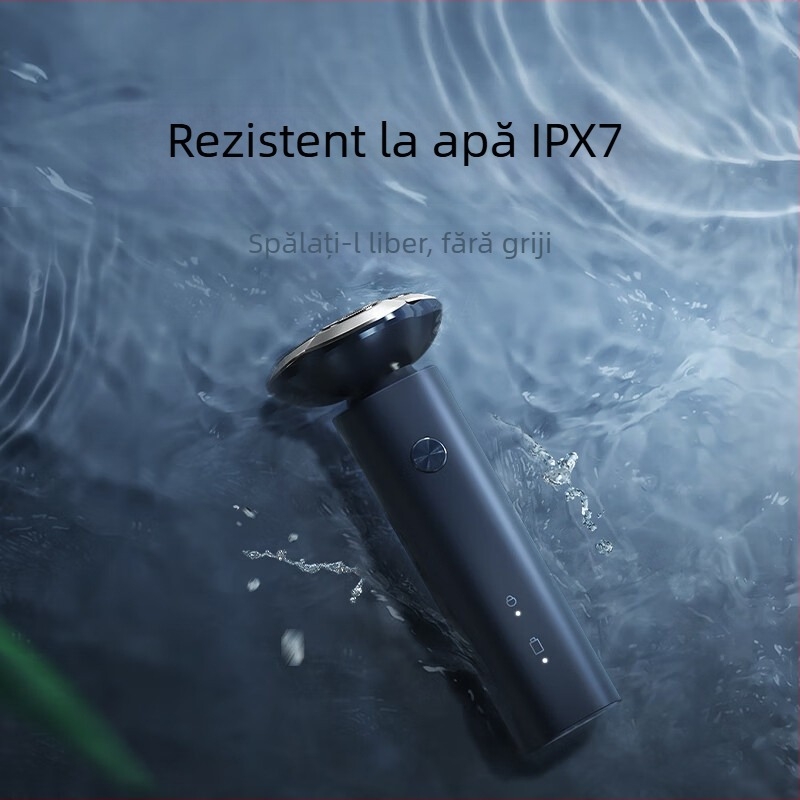 Aparat de ras electric S101 Xiao Mijia, cap rotativ cu 3 lame, baterie încorporată reîncărcabilă 300-500 mAh, autonomie până la 60 de minute, se poate spăla integral.