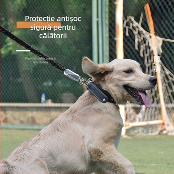 Lesă de câine din piele de vită pentru câini de mărime medie spre mare, potrivită pentru Golden Retriever și German Shepherd