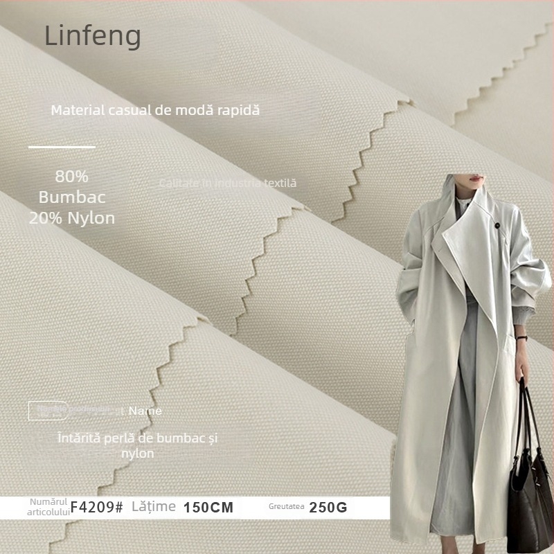 Lin Feng 250 g Țesătură brocat din bumbac gros pentru paltoane — primăvară și toamnă, design casual neregulat, model floral țesut, 80% bumbac 20% nailon