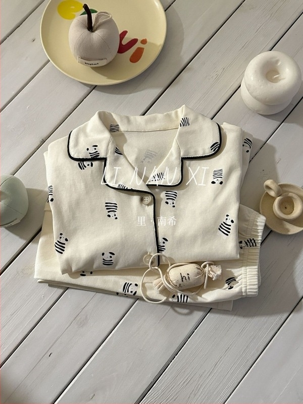 Set pentru copii, unisex, stil coreean, design împărțit, bumbac 89,5%, imprimeu desen animat, potrivit pentru vârsta 3–8 ani, toamnă 2025