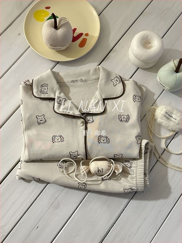 Set pentru copii, unisex, stil coreean, design împărțit, bumbac 89,5%, imprimeu desen animat, potrivit pentru vârsta 3–8 ani, toamnă 2025