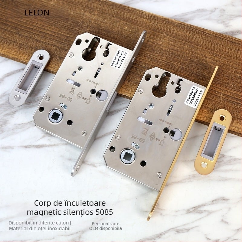 Corp de închidere pentru uși interioare din lemn, încuietoare magnetică silențioasă, oțel inoxidabil, modele RML-39/RML-41, stil modern