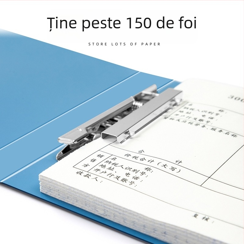 Huijin 131/121 clip plastic pentru documente, clemă simplă, capacitate 60–80 coli, cu logo imprimat