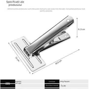 Clipuri mari pentru documente, Zhiyou, oțel, suport pentru conturi manual
