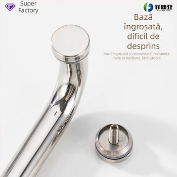 Mânere din oțel inoxidabil pentru uși de baie, pentru uși de sticlă, încastrată, formă arcuită, finisaj lucios, potrivită pentru uși glisante